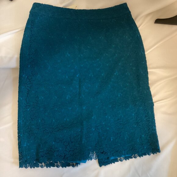 Talbots NWT Teal Lace Skirt – Size 10 Elegant - Picture 1 of 13